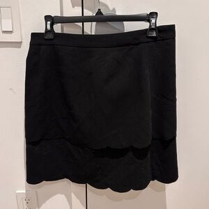 Loft Black Scalloped Skirt